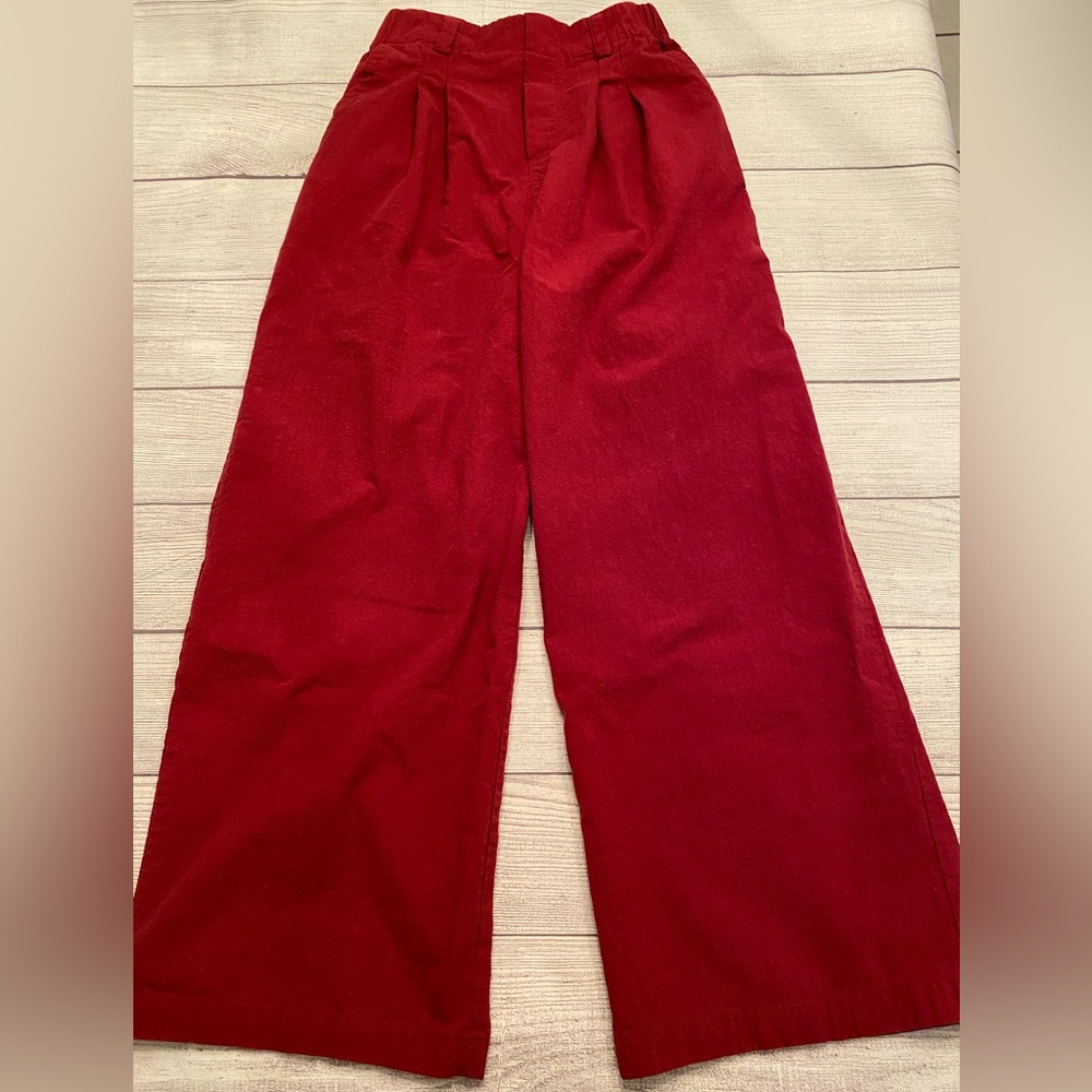 HALARA Wide Leg Pants in Deep Red